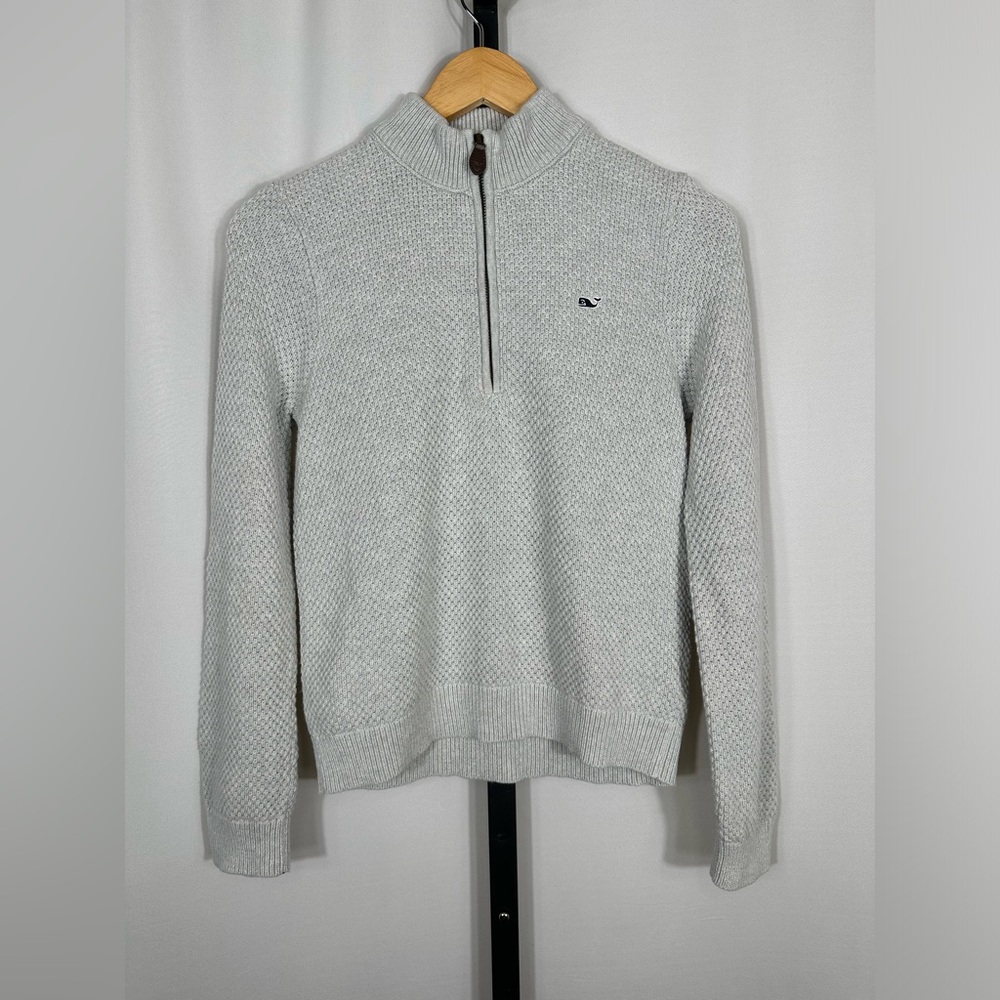 Vineyard Vines 100% Cotton Waffle Knit Quarter Zip Pullover - Women’s Small